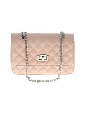 Express Quilted Shoulder Bag in Blush Pink with Silver Chain